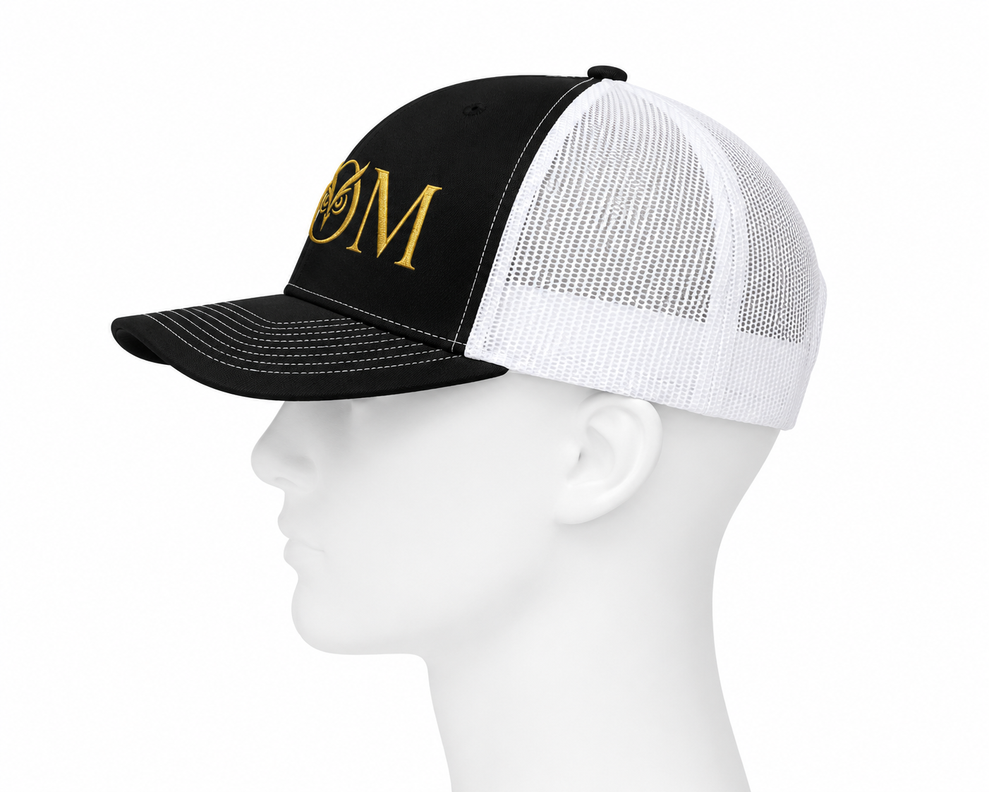OM Owl Trucker Cap — Spiritual Embroidered Snapback for Yoga & Meditation
