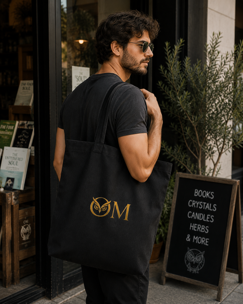Spiritual Owl Canvas Tote — Soul-Aligned Yoga & Mindful Market Bag