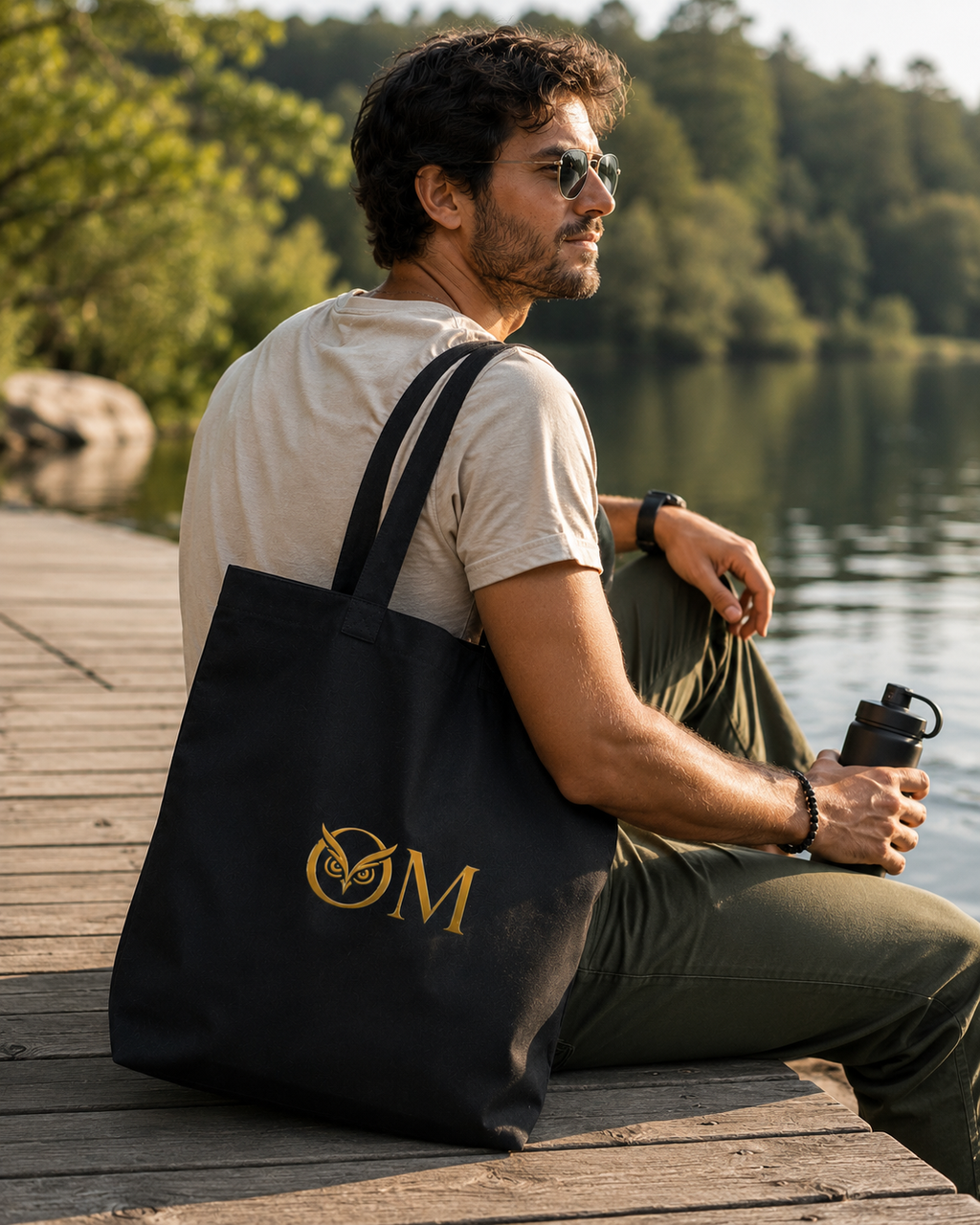 Spiritual Owl Canvas Tote — Soul-Aligned Yoga & Mindful Market Bag