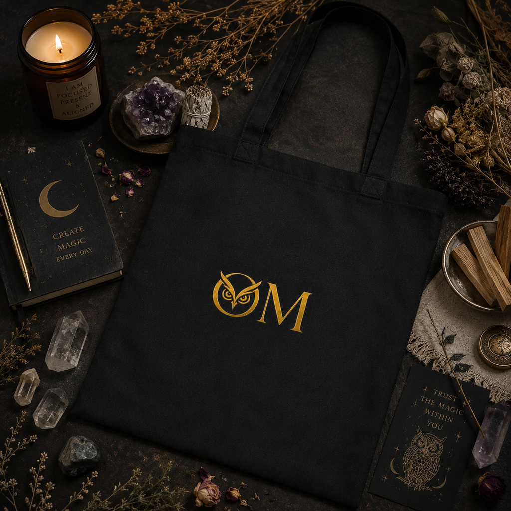 Spiritual Owl Canvas Tote — Soul-Aligned Yoga & Mindful Market Bag
