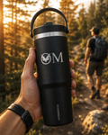 Spiritual Owl Engraved Tumbler — 32oz Insulated Manifestation Water Bottle for Yoga & Mindful Living