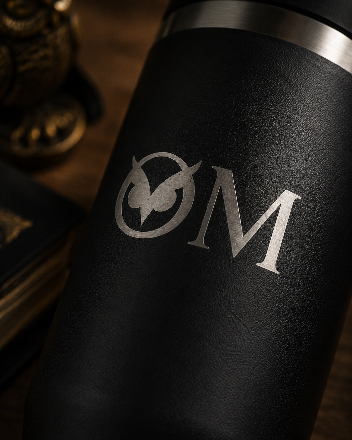Spiritual Owl Engraved Tumbler — 32oz Insulated Manifestation Water Bottle for Yoga & Mindful Living